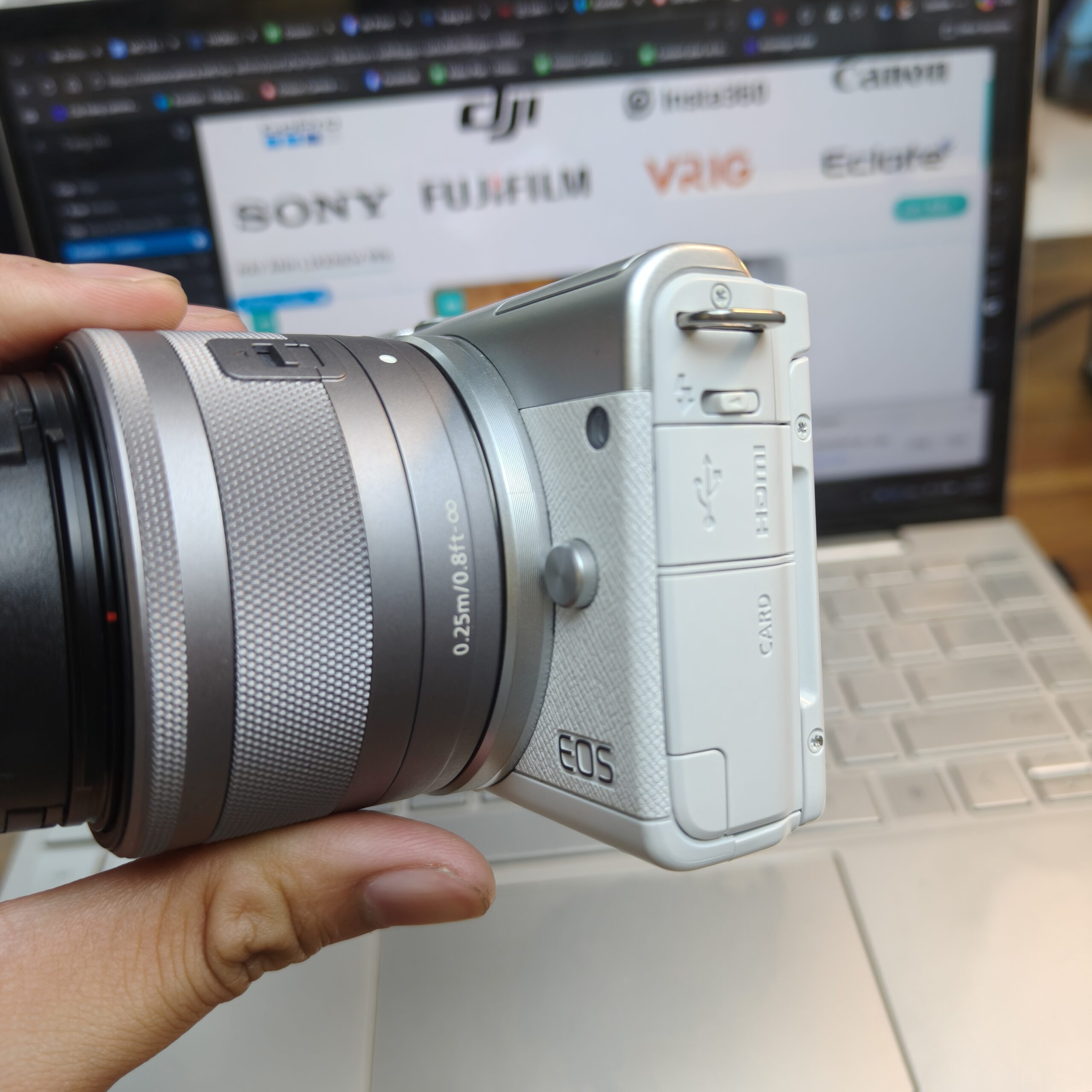 Canon M200 màu trắng kèm KIT likenew - Ảnh 5