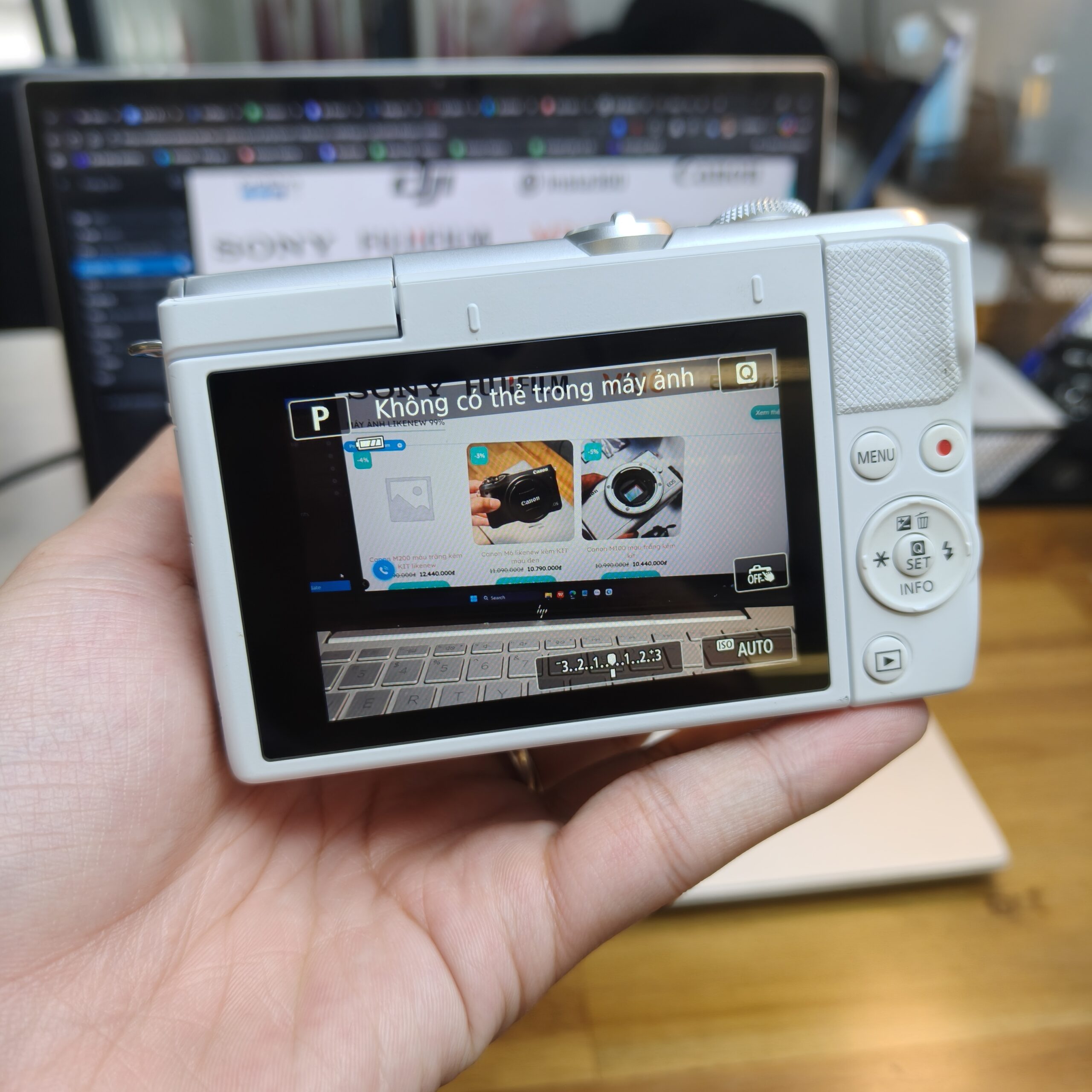 Canon M200 màu trắng kèm KIT likenew - Ảnh 2